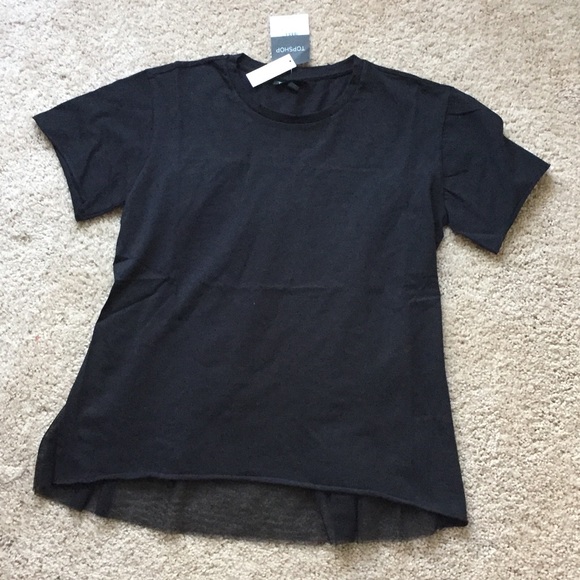 TOPSHOP Tulle Back Tee - Picture 3 of 7